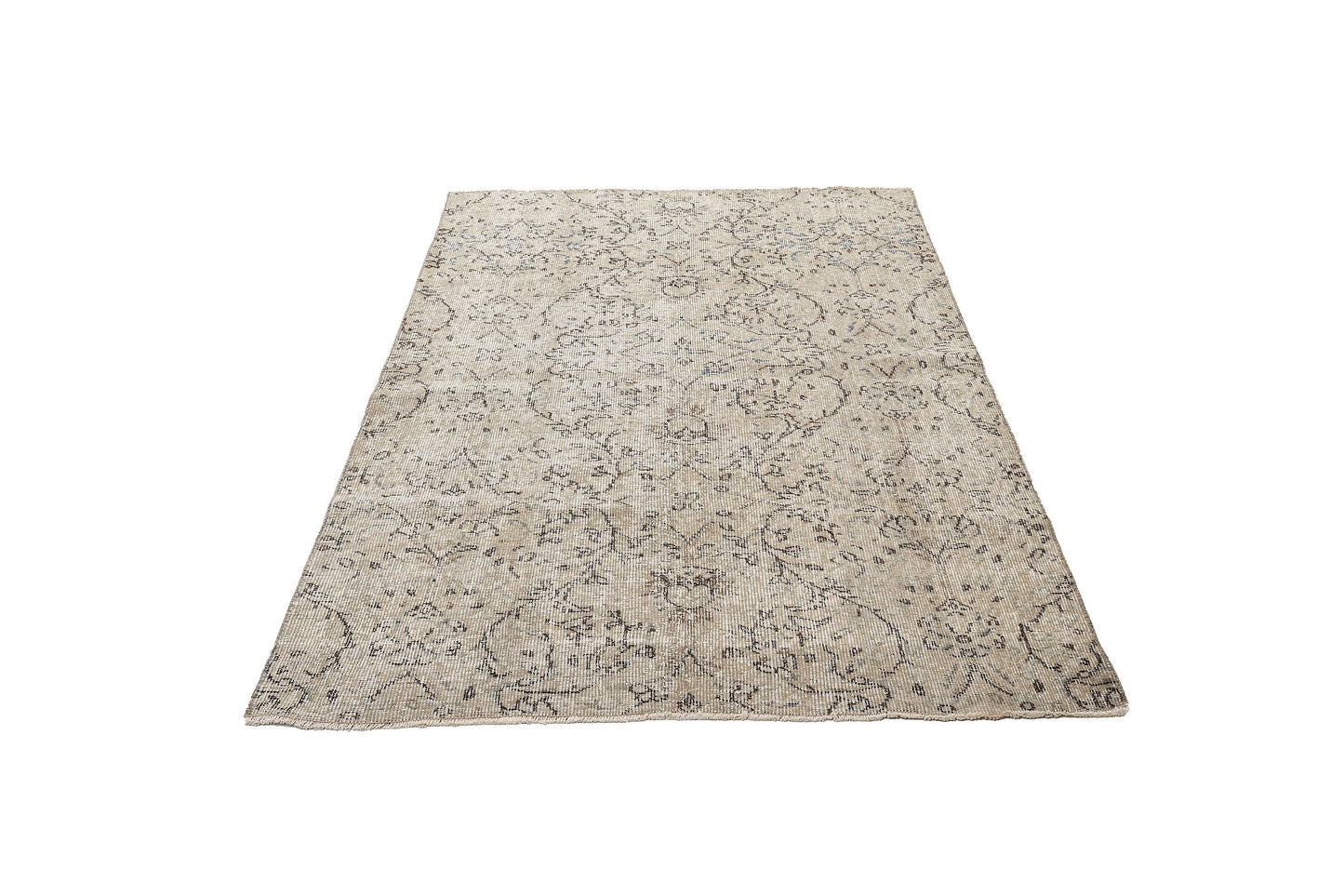 Handmade Turkish Rug, Wool Beige Area Carpet rug, 4x7 Rug, Vintage Oushak Rug, Floor Rug, Faded rug, Office rug, Unique rug, 9646