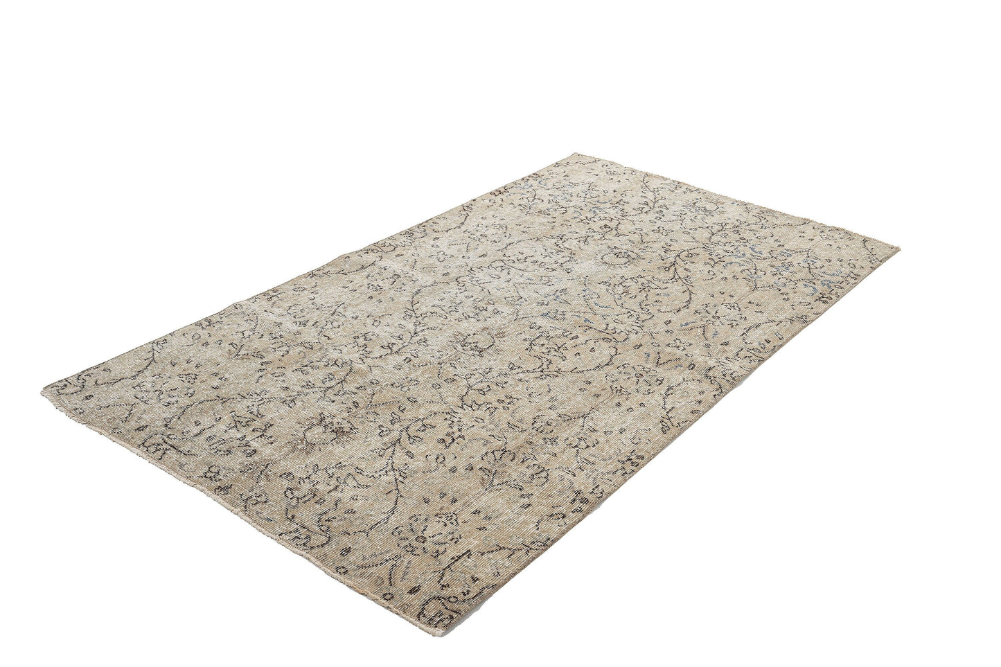 Handmade Turkish Rug, Wool Beige Area Carpet rug, 4x7 Rug, Vintage Oushak Rug, Floor Rug, Faded rug, Office rug, Unique rug, 9646