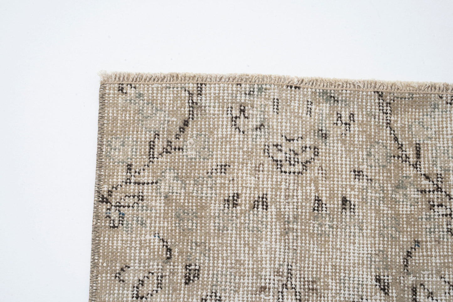 Handmade Turkish Rug, Wool Beige Area Carpet rug, 4x7 Rug, Vintage Oushak Rug, Floor Rug, Faded rug, Office rug, Unique rug, 9646