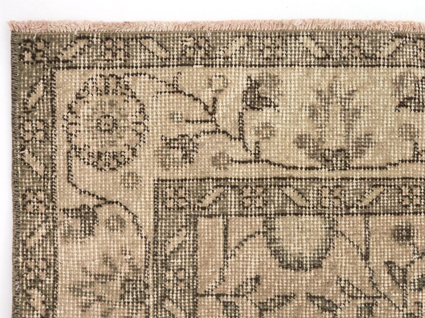 4x8 Oushak Rug, Handmade Rug, Muted rug, Vintage Rug, Beige rug 4x7, Floral Rug, Carpet rug, Turkish rug, Faded rug, Nursery rug, 9656