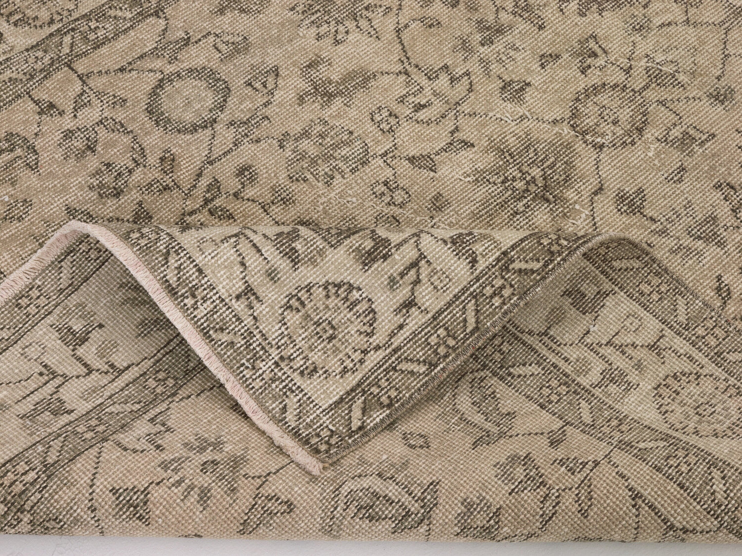 4x8 Oushak Rug, Handmade Rug, Muted rug, Vintage Rug, Beige rug 4x7, Floral Rug, Carpet rug, Turkish rug, Faded rug, Nursery rug, 9656