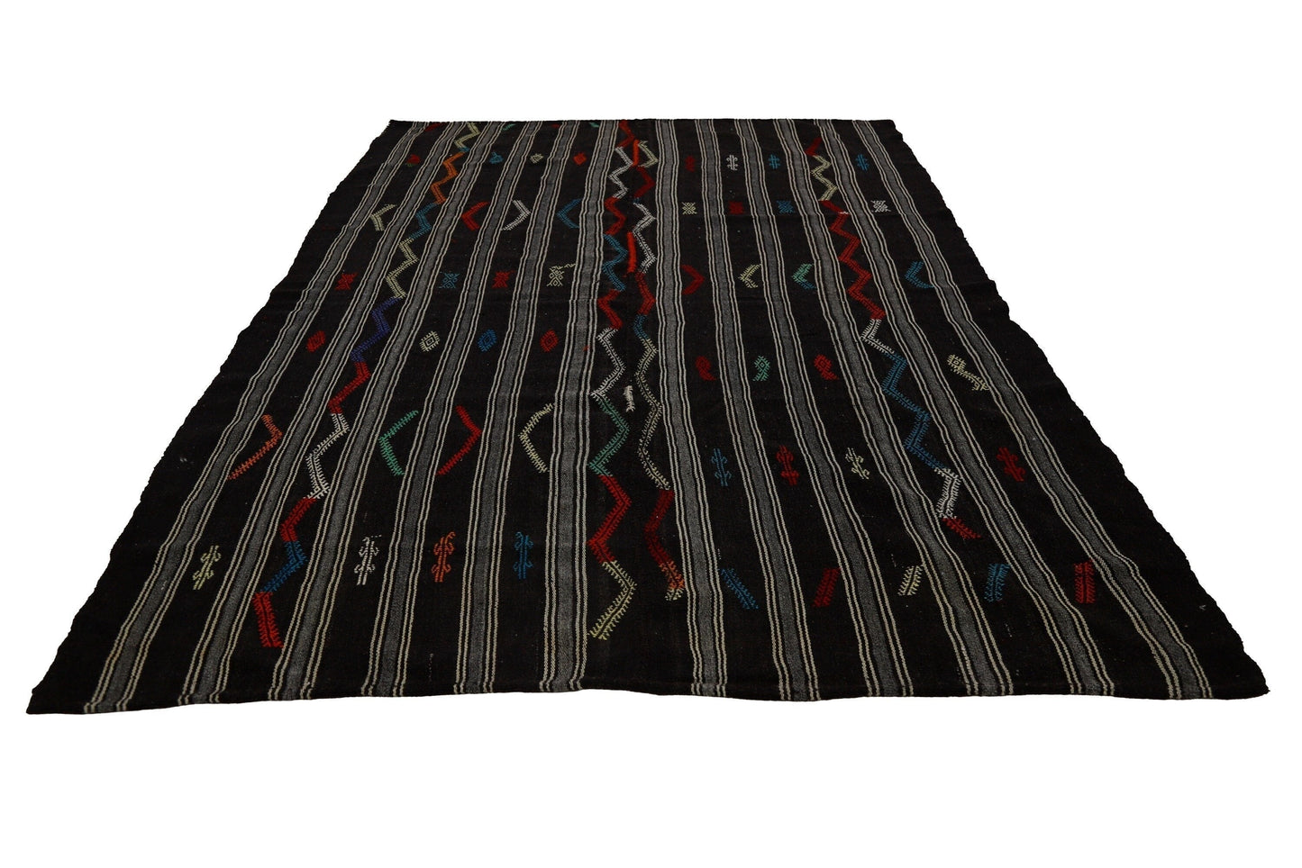 7x11 Farmhouse Kilim rug,Vintage Turkish Kilim rug,One of a kind rug,Living room rug,Flat weave,Brown Kilim rug,Area rug,7151