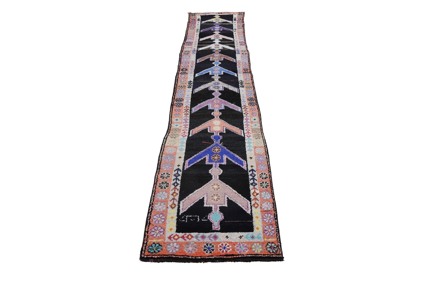 2x13 Long Floor Carpet Runner rug, Turkish Vintage Oushak Runner Rug ,Handmade Hallway Unique Rug ,One of a kind rug, Stair rug, 7181