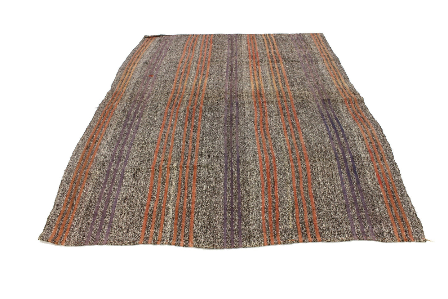 Kilim Rug Striped, Unique Turkish Kilim Rug, One of a kind Kilim Rug, Vintage Kilim Rug ,Area Kilim Rug, Handmade Rug , Goat Hair Rug ,1959