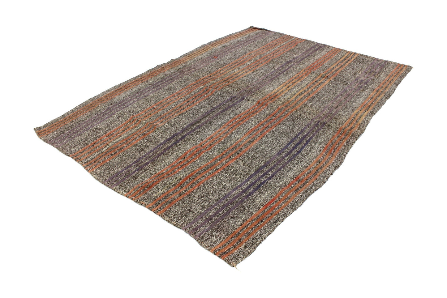 Kilim Rug Striped, Unique Turkish Kilim Rug, One of a kind Kilim Rug, Vintage Kilim Rug ,Area Kilim Rug, Handmade Rug , Goat Hair Rug ,1959