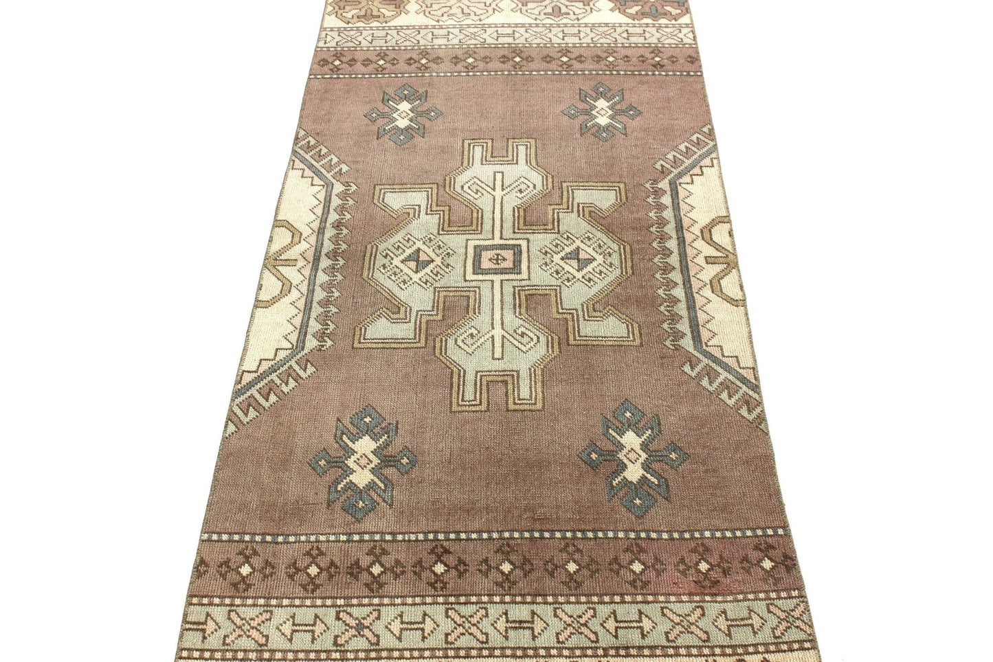 3x7 Runner Rug, Purple Rug 3x7, Turkish Vintage Oushak Runner, Rug Runner Hallway, Kitchen Rug, 6752