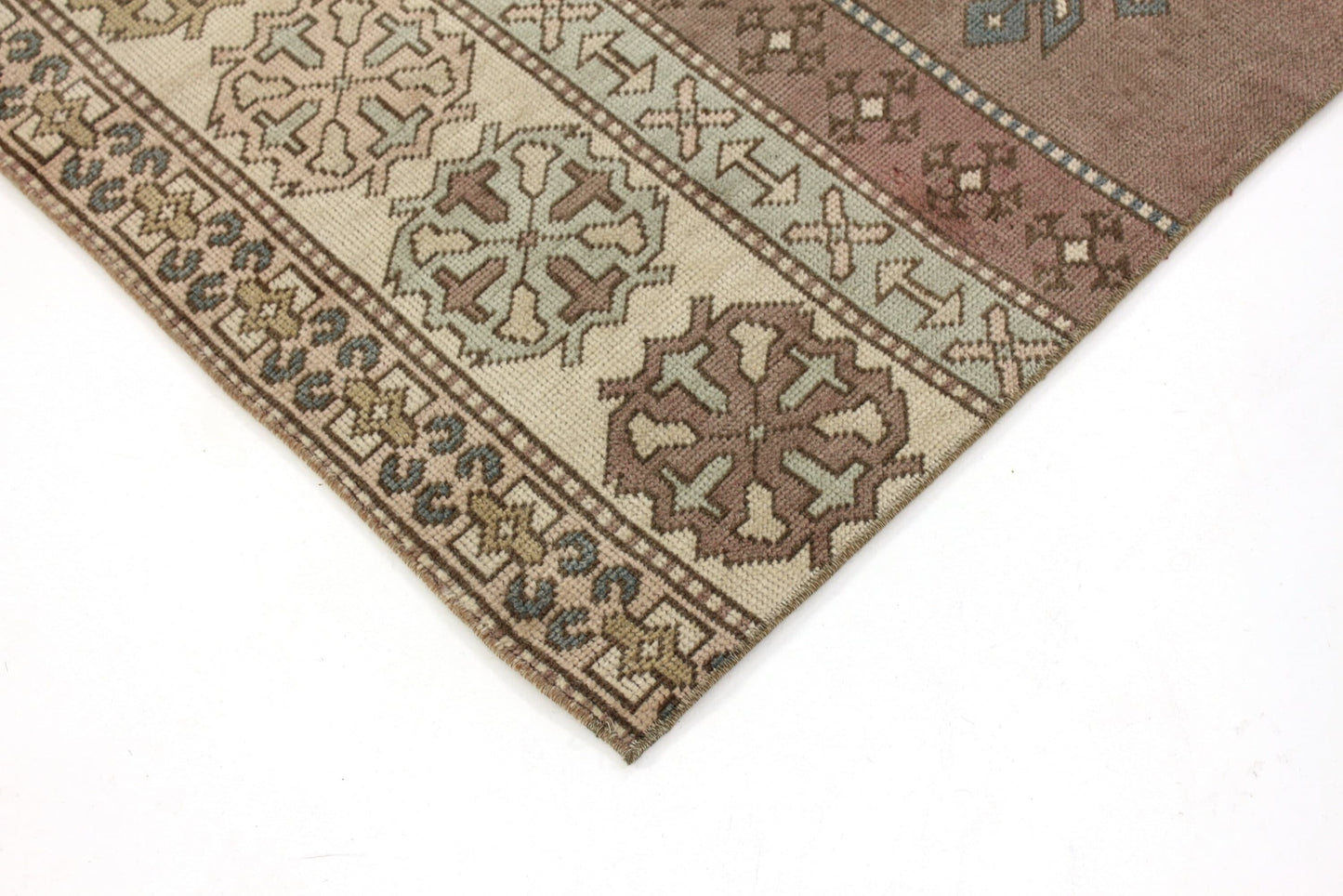 3x7 Runner Rug, Purple Rug 3x7, Turkish Vintage Oushak Runner, Rug Runner Hallway, Kitchen Rug, 6752