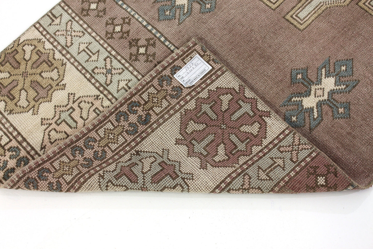 3x7 Runner Rug, Purple Rug 3x7, Turkish Vintage Oushak Runner, Rug Runner Hallway, Kitchen Rug, 6752