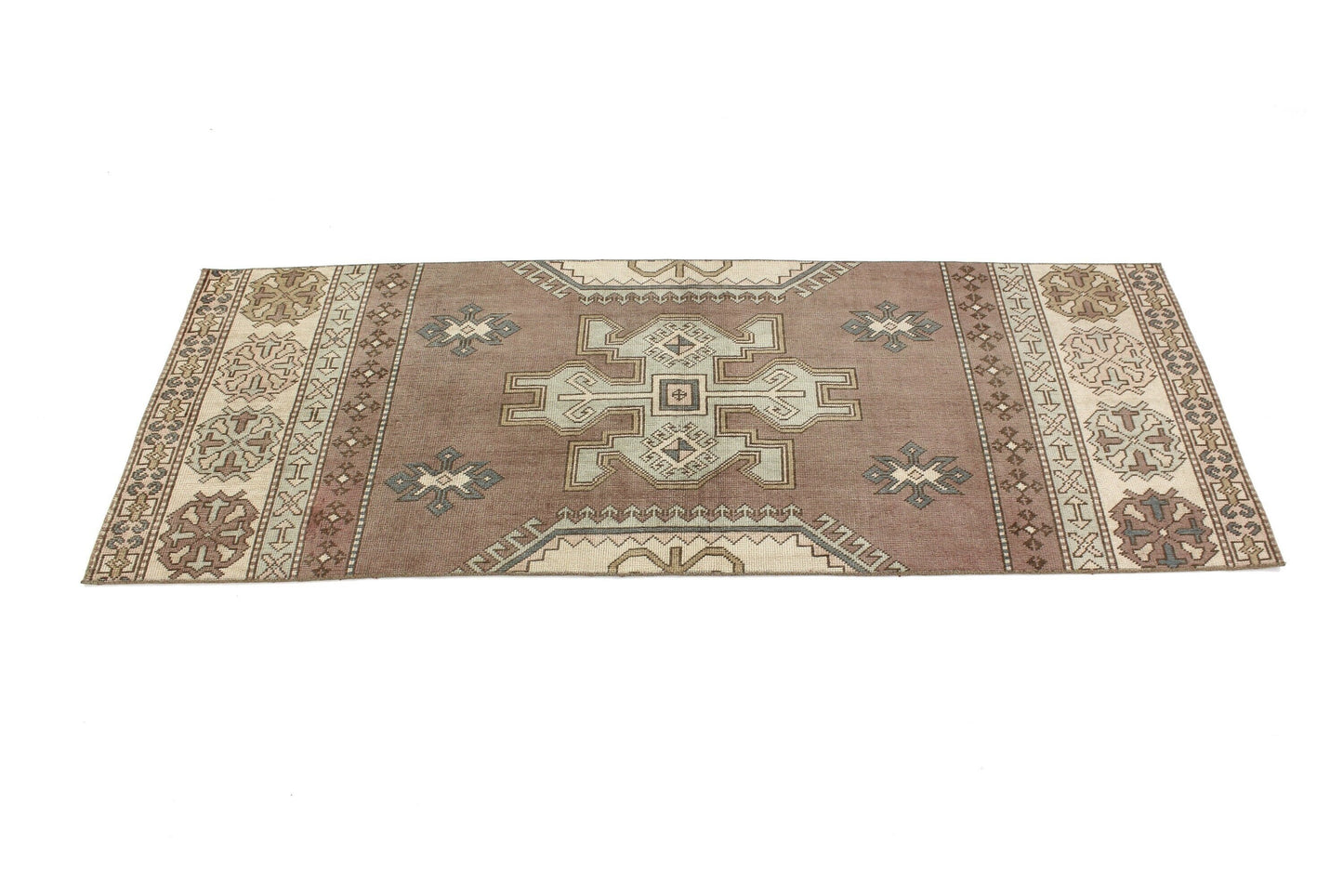 3x7 Runner Rug, Purple Rug 3x7, Turkish Vintage Oushak Runner, Rug Runner Hallway, Kitchen Rug, 6752