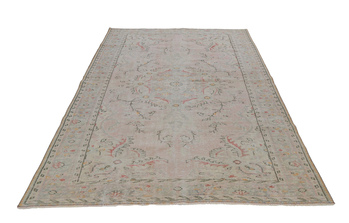 Washed out Vintage rug, Turkish Oushak Vintage rug, Carpet rug, Area rug 6x9, Anatolia rug, Beige rug, Unique rug, Bohemian Rug, 7092