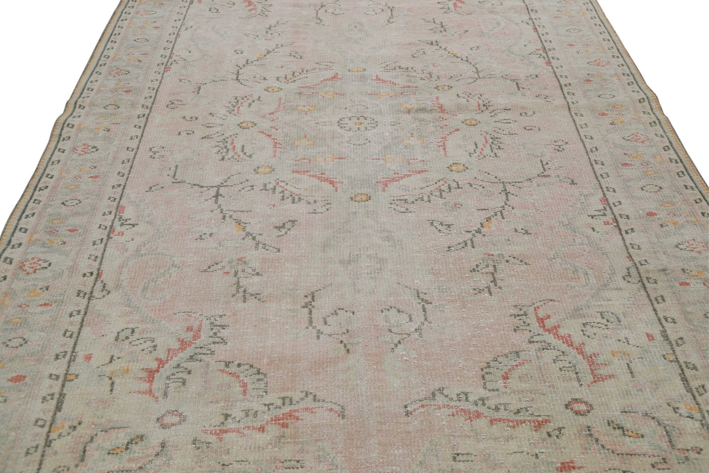 Washed out Vintage rug, Turkish Oushak Vintage rug, Carpet rug, Area rug 6x9, Anatolia rug, Beige rug, Unique rug, Bohemian Rug, 7092