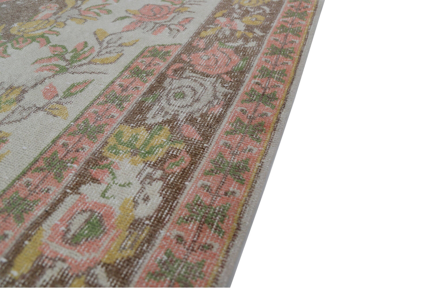 7x10 Rug, Floral Beige 7x10 Turkish Rug, Vintage Turkish Oushak Rug, Carpet rug, Neutral rug, Oushak Carpet ,7079