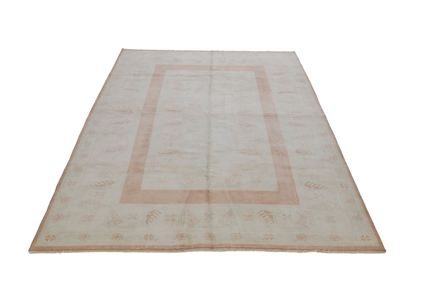 5x8 Vintage Beige Floral Rug, Handmade Area Wool Carpet Rug, One of a kind rug , Anatolia Rug, Bedroom ,Office, Rug,7084