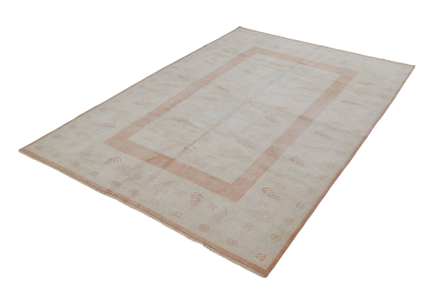 5x8 Vintage Beige Floral Rug, Handmade Area Wool Carpet Rug, One of a kind rug , Anatolia Rug, Bedroom ,Office, Rug,7084
