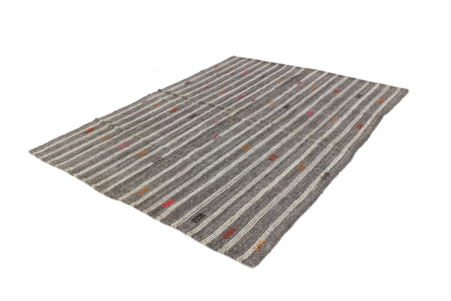 Turkish Kilim Rug 6x8 ,Vintage Kilim Rug 6x8, Handmade Rug, Kilim Rug 6x8, Gray White Rug , Eclectic Rug, Kilim, 924