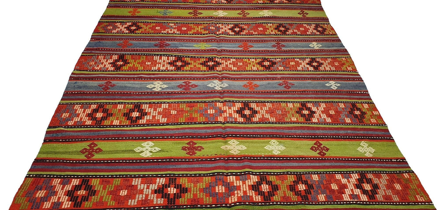 Bohemian Orient Kilim rug ,Anatolia Turkish Kilim rug, Vintage Kilim rug 6x8, Unique rug ,Living room rug, Ethnic rug ,Turkey rug, 543