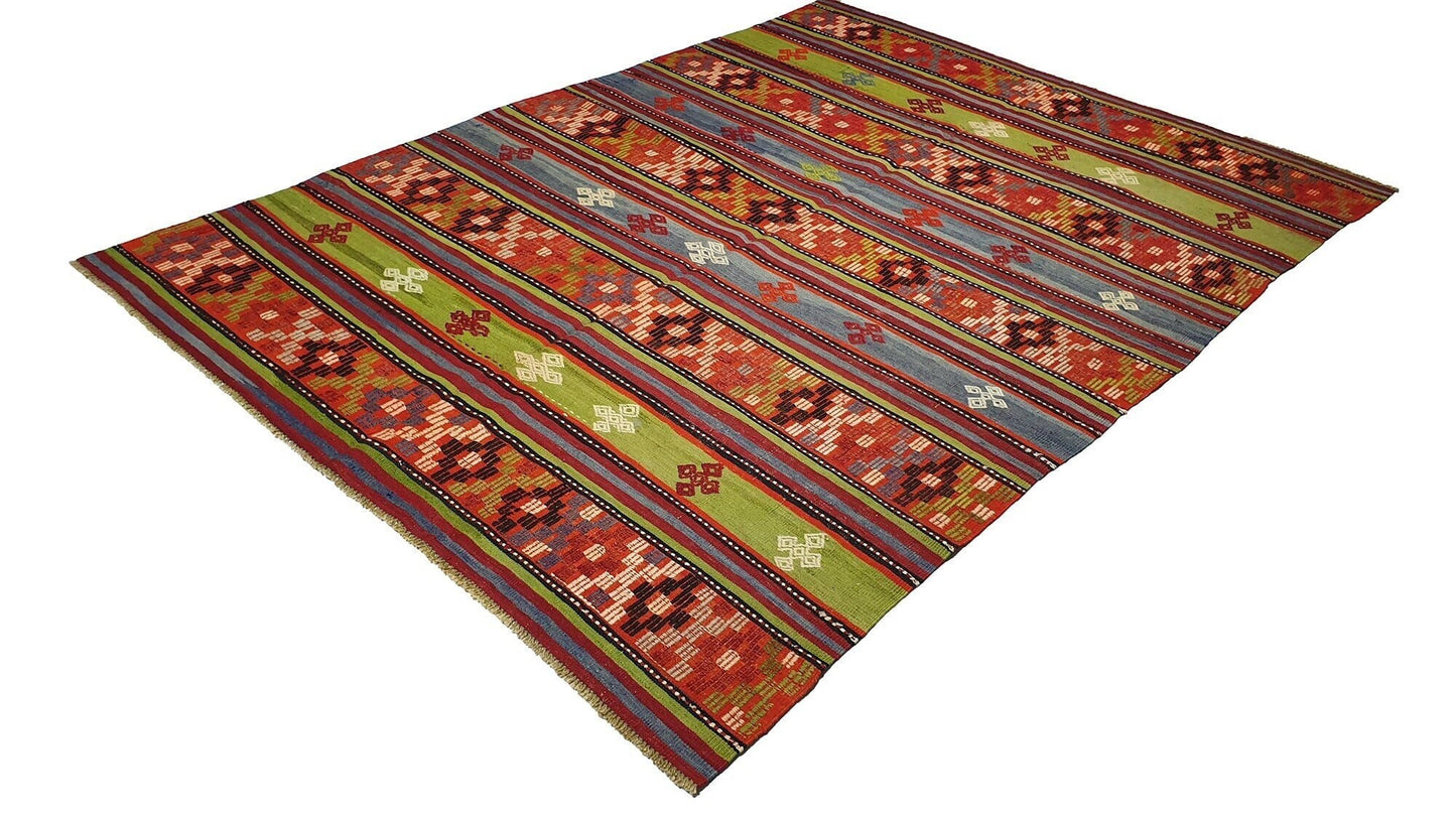 Bohemian Orient Kilim rug ,Anatolia Turkish Kilim rug, Vintage Kilim rug 6x8, Unique rug ,Living room rug, Ethnic rug ,Turkey rug, 543