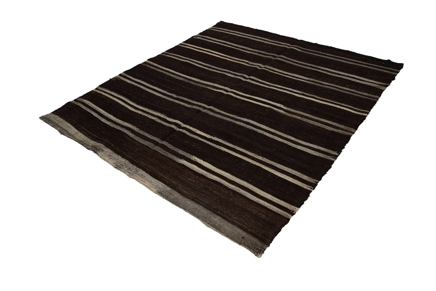 Square Brown Unique Kilim rug, Turkish Vintage Kilim Rug, Area rug, Farmhouse, Entryway rug, Outdoor rug, Flat weeave, Neutral rug, 7843