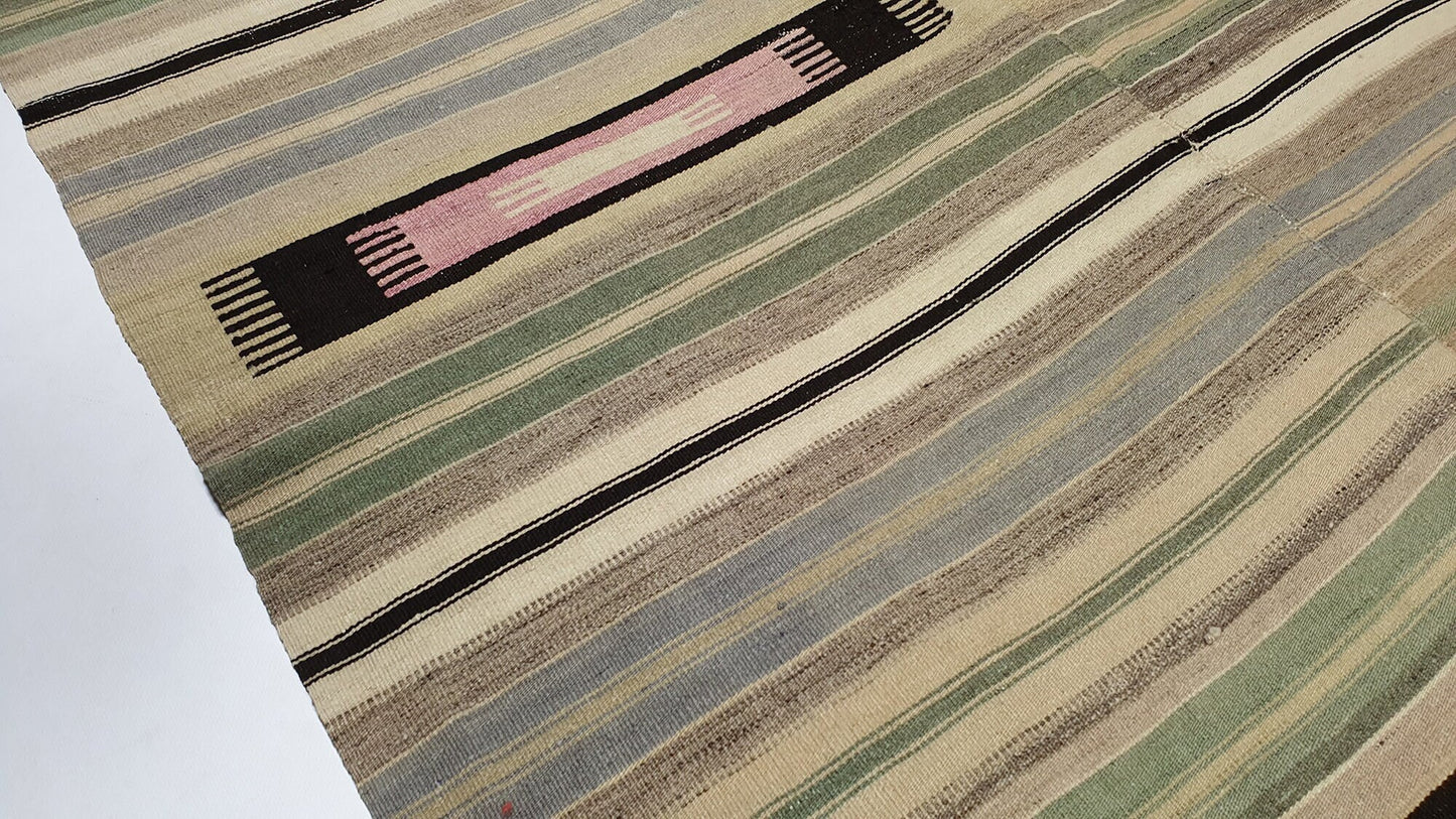 Faded Kilim rug, Muted Kilim rug,Area Kilim rug,Turkish rug,One of a kind rug,Handmade rug,Pastel rug,Fine rug,Pale rug,1496