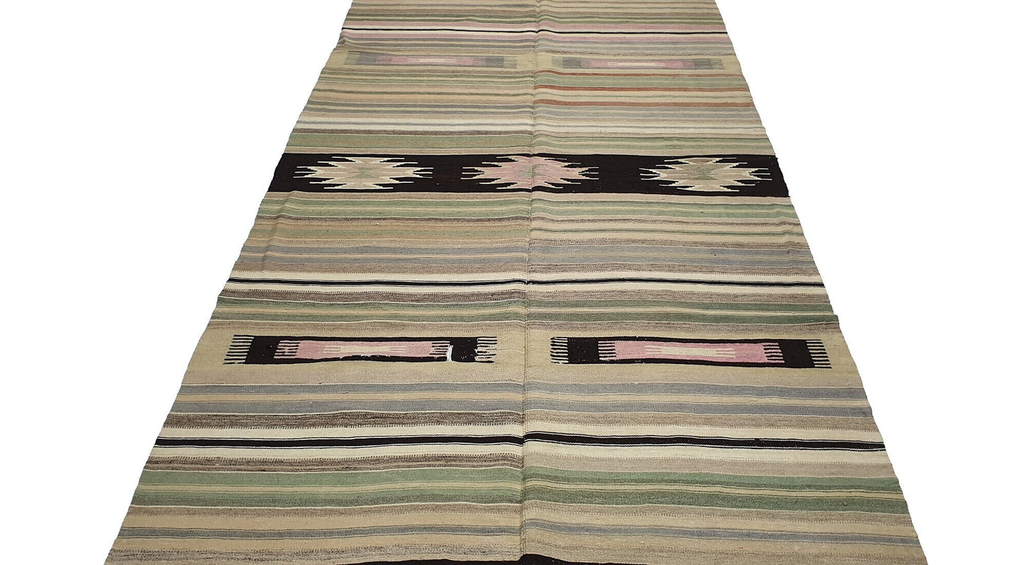 Faded Kilim rug, Muted Kilim rug,Area Kilim rug,Turkish rug,One of a kind rug,Handmade rug,Pastel rug,Fine rug,Pale rug,1496