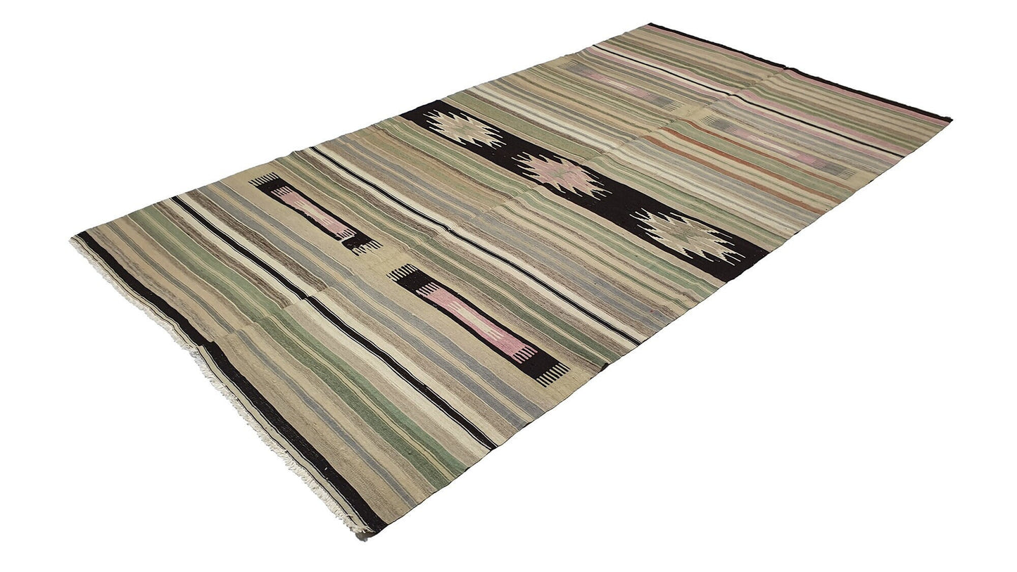 Faded Kilim rug, Muted Kilim rug,Area Kilim rug,Turkish rug,One of a kind rug,Handmade rug,Pastel rug,Fine rug,Pale rug,1496