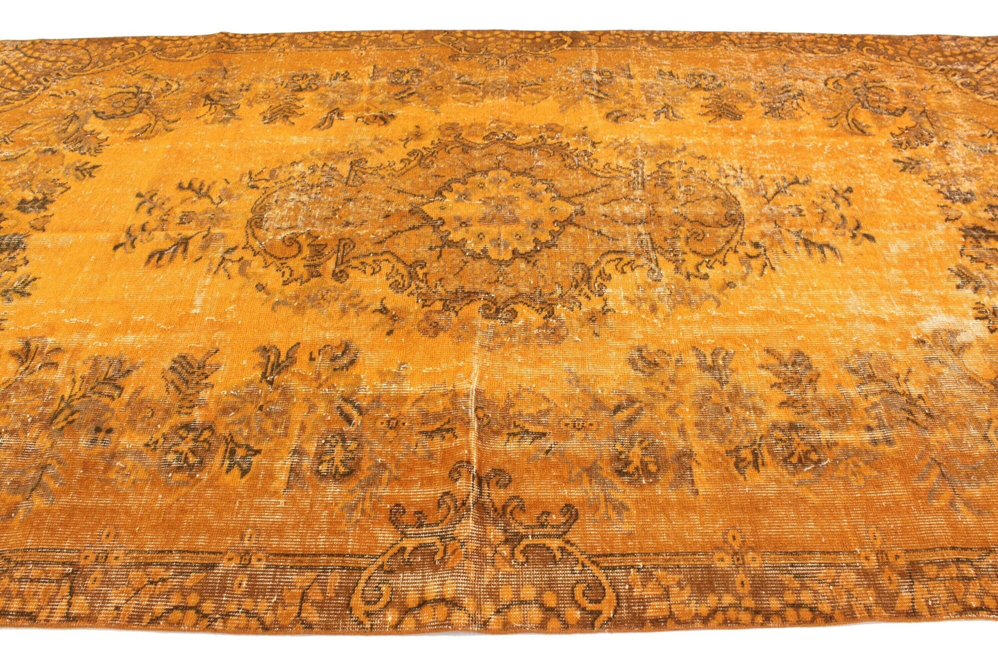Vintage Carpet Orange Rug ,6x9 Turkish Rug, Overdyed Rug, Floral Rug ,Old Rug ,Carpet Rug ,Turkish Rug, Unique Rug, Living Room Rug, 3359