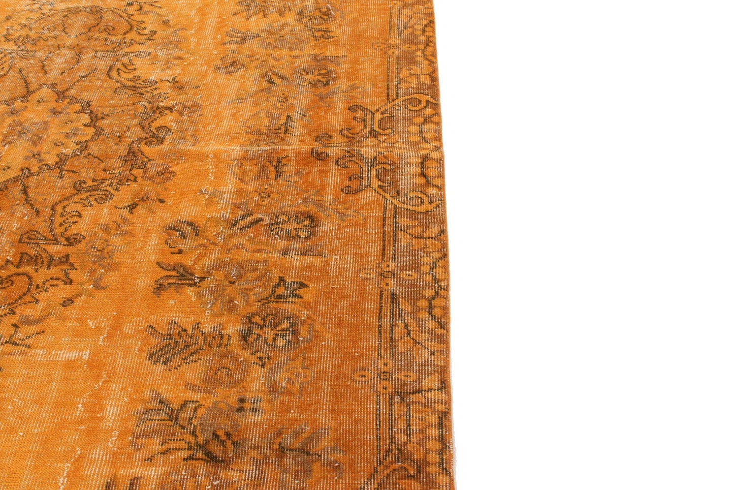 Vintage Carpet Orange Rug ,6x9 Turkish Rug, Overdyed Rug, Floral Rug ,Old Rug ,Carpet Rug ,Turkish Rug, Unique Rug, Living Room Rug, 3359