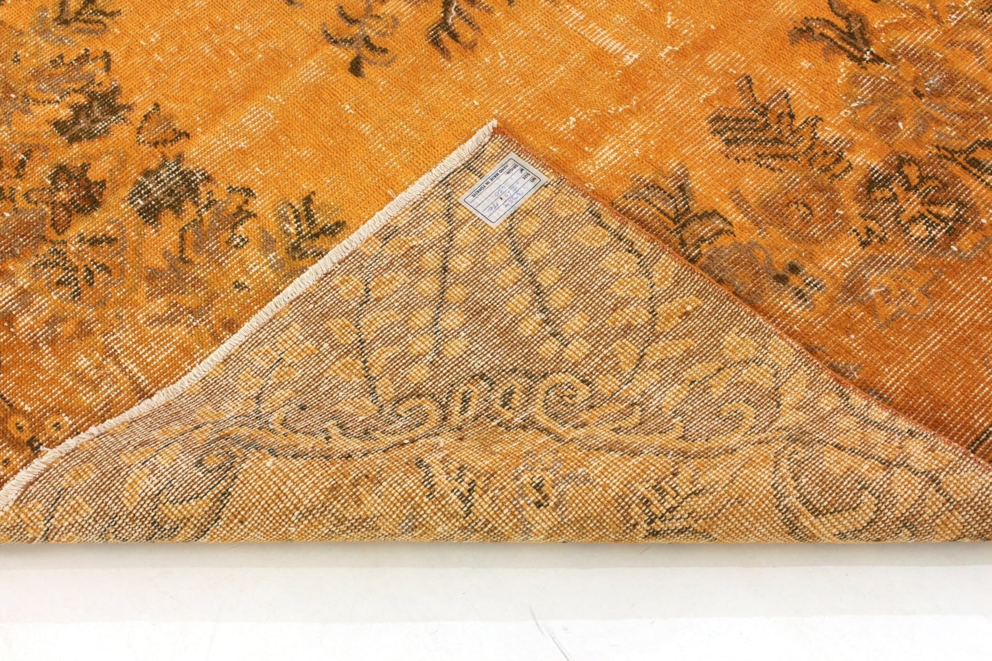 Vintage Carpet Orange Rug ,6x9 Turkish Rug, Overdyed Rug, Floral Rug ,Old Rug ,Carpet Rug ,Turkish Rug, Unique Rug, Living Room Rug, 3359