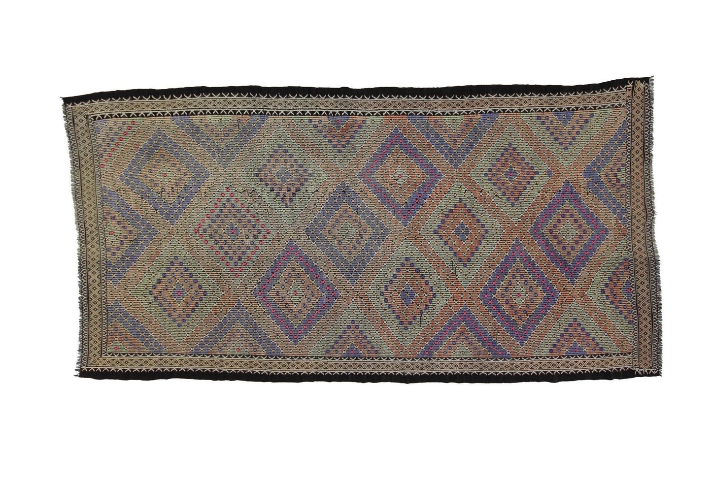 Kilim rug Green Solid Kilim rug ,Handmade rug, Kilim rug 6x12, Turkish rug, Vintage rug, Floor rug, Area rug , Living room, 8159