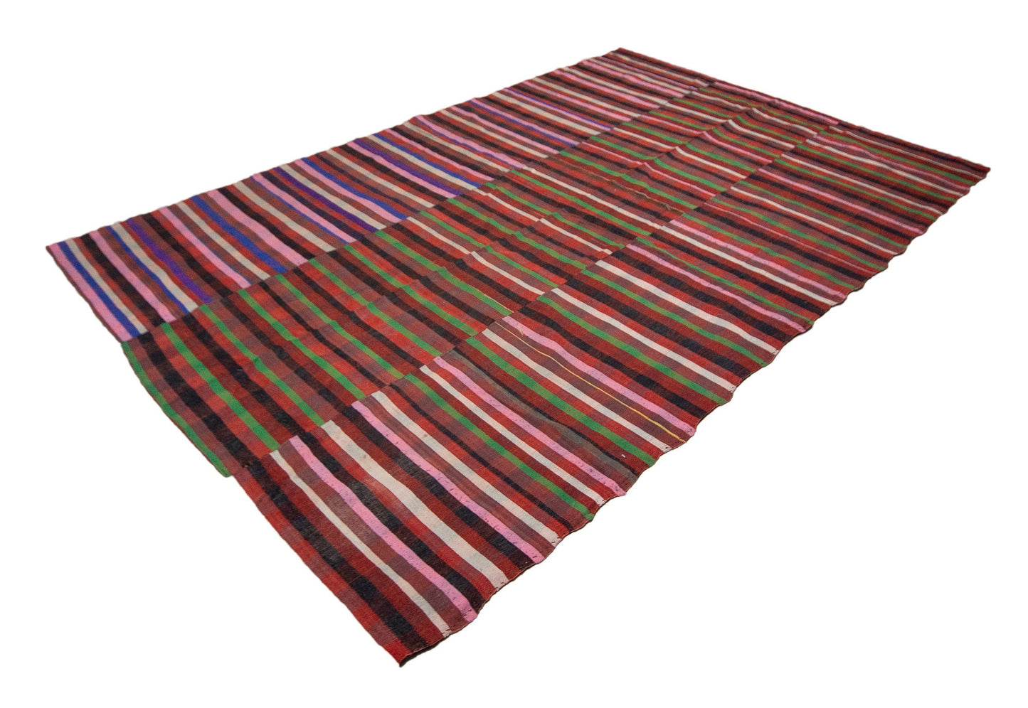 Boho Kilim Rug, 7x10 Kilim rug, 7x10 İndoor Plaid Rectangle Rug,Handmade Vintage Turkish Kilim Rug, 5537