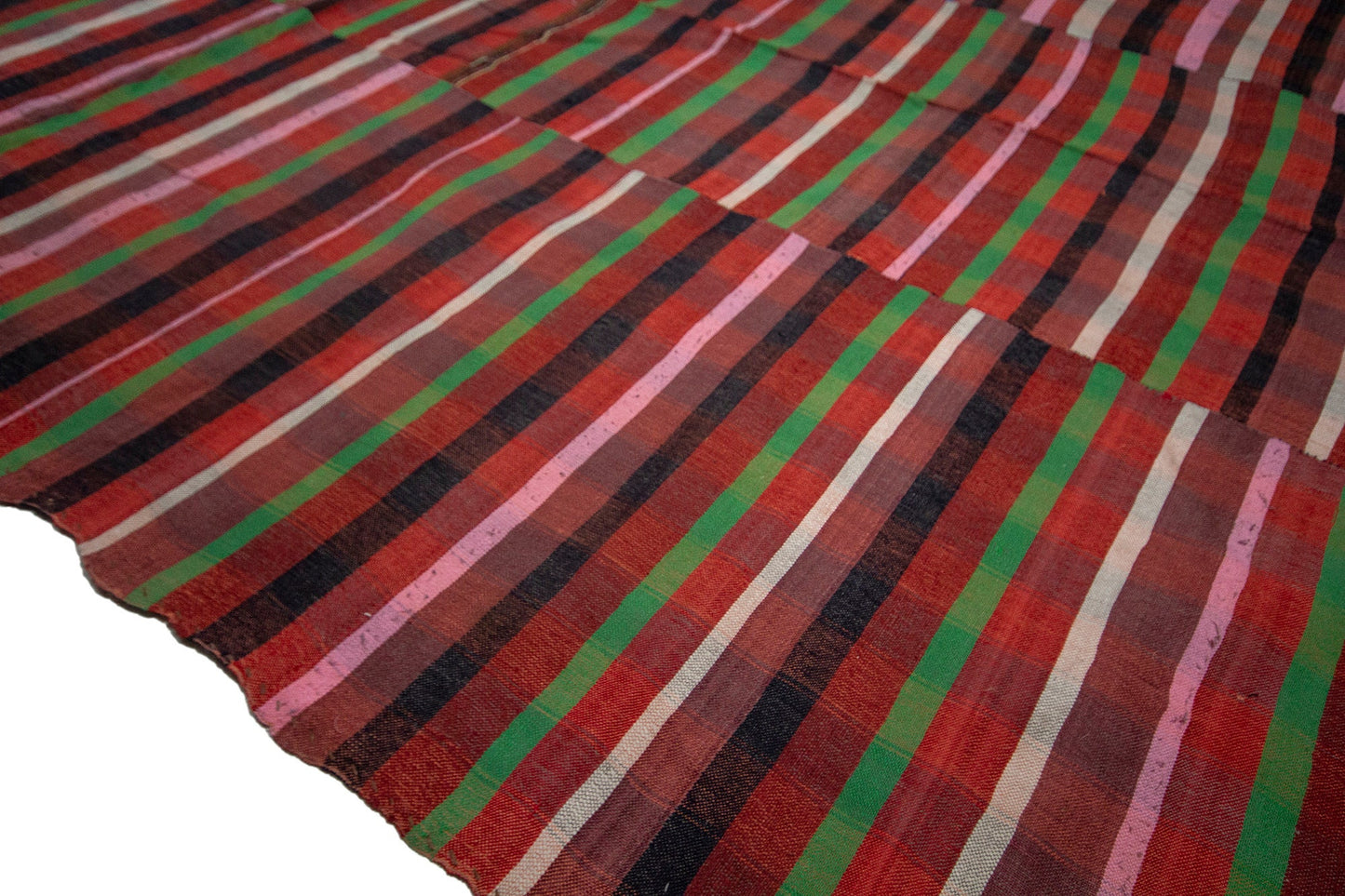 Boho Kilim Rug, 7x10 Kilim rug, 7x10 İndoor Plaid Rectangle Rug,Handmade Vintage Turkish Kilim Rug, 5537