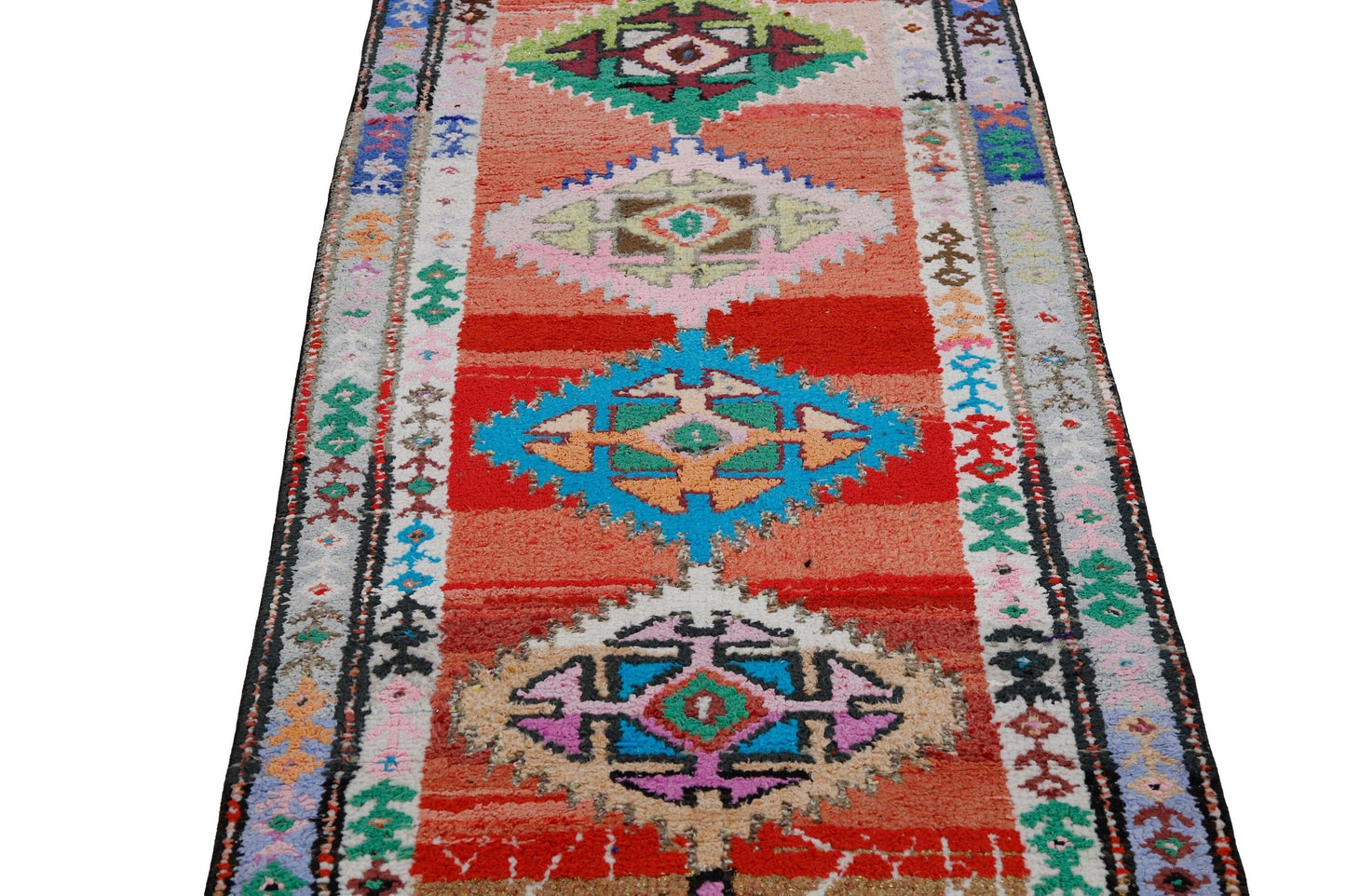 3x9 Runner rug ,Turkish Oushak Vintage Runner Rug, Eclectic Fine Aztec Runner rug, Hallway Boho Kitchen rug, One of a kind, Rug Runner, 7230