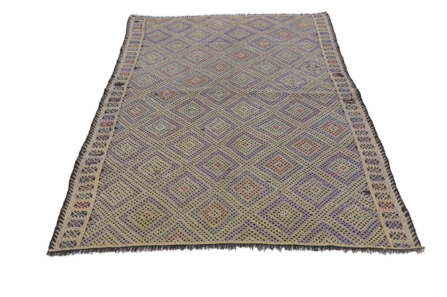 5x7 Area Muted Kilim rug, Fine Handmade Pastel Kilim rug ,Turkish Vintage Kilim rug, Office rug, Bedroom rug, Flat weave ,8215