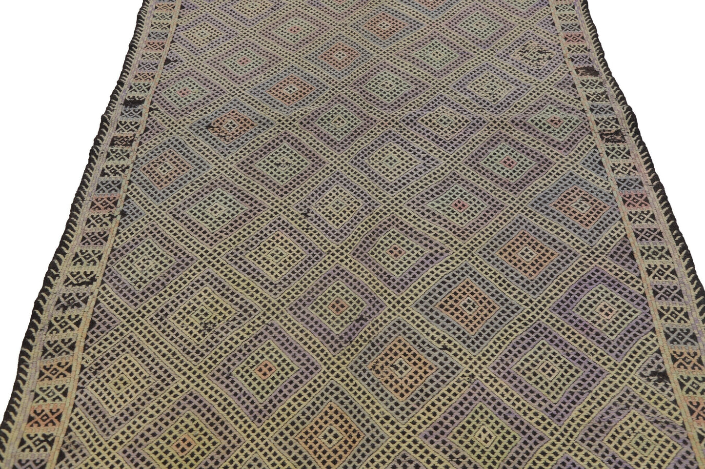 5x7 Area Muted Kilim rug, Fine Handmade Pastel Kilim rug ,Turkish Vintage Kilim rug, Office rug, Bedroom rug, Flat weave ,8215