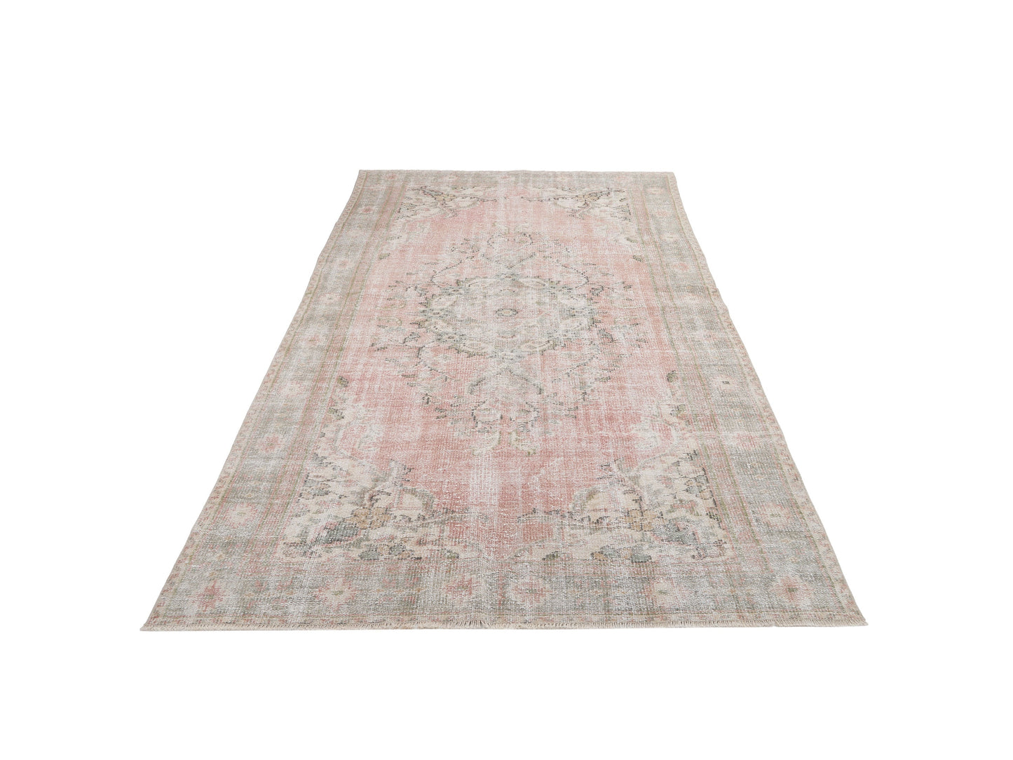 Turkish Vintage Rug, Handmade Area Rug, Oushak Antique Rug, Neutral Rug, Bedroom Rug, Bohemian Rug, Anatolia Rug, Turkey Rug, Rug 5x9, 12635