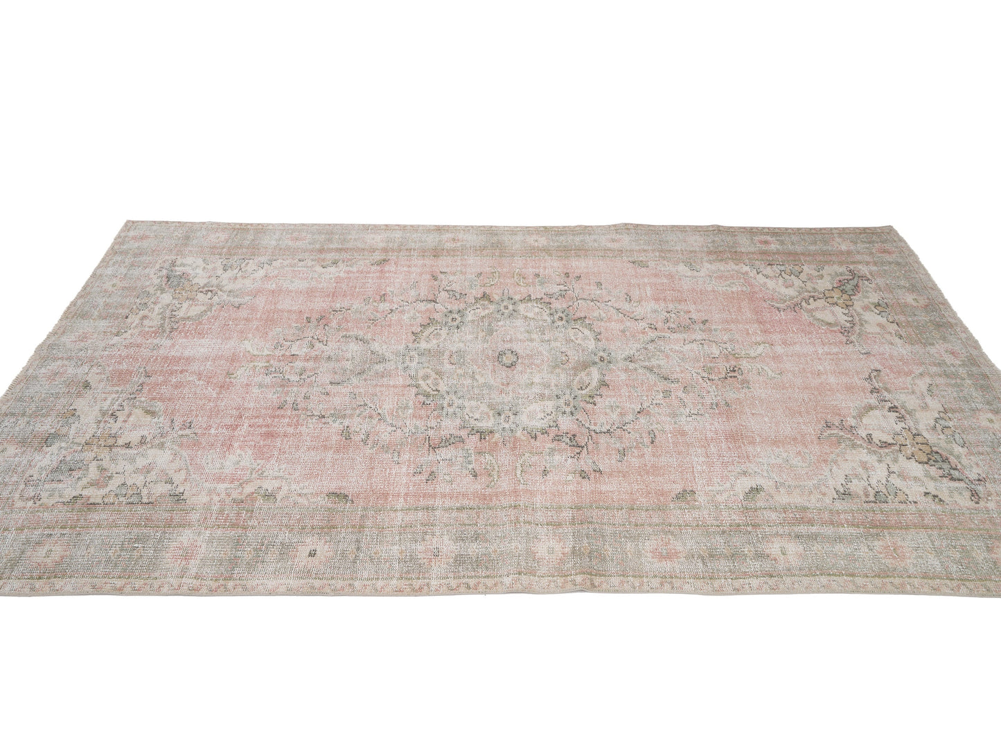 Turkish Vintage Rug, Handmade Area Rug, Oushak Antique Rug, Neutral Rug, Bedroom Rug, Bohemian Rug, Anatolia Rug, Turkey Rug, Rug 5x9, 12635
