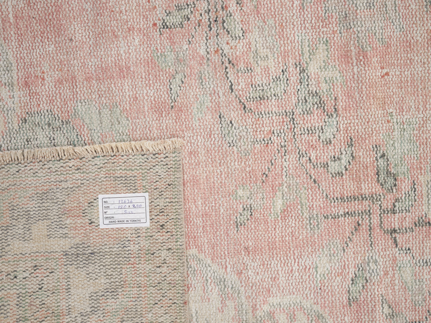 Vintage Handmade Rug, Turkish Area Rug, Oushak Antique Rug, Turkey Rug, Bedroom Rug, Bohemian Rug, Anatolia Rug, Carpet Rug, Rug 6x10, 12636
