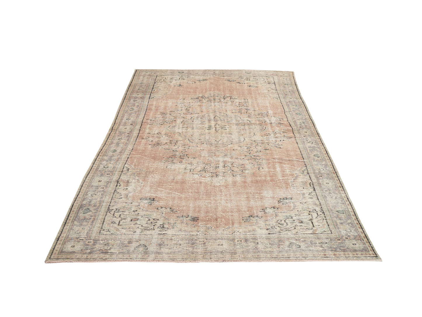 Turkish Handmade Area Rug, Neutral Muted Rug, Vintage Oushak Antique Rug, Living Room Rug, Turkey Rug, Vintage Carpet, Rug 6x10, 12039