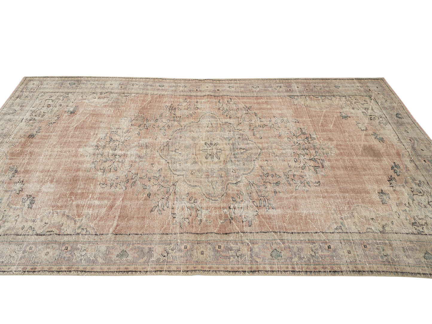 Turkish Handmade Area Rug, Neutral Muted Rug, Vintage Oushak Antique Rug, Living Room Rug, Turkey Rug, Vintage Carpet, Rug 6x10, 12039