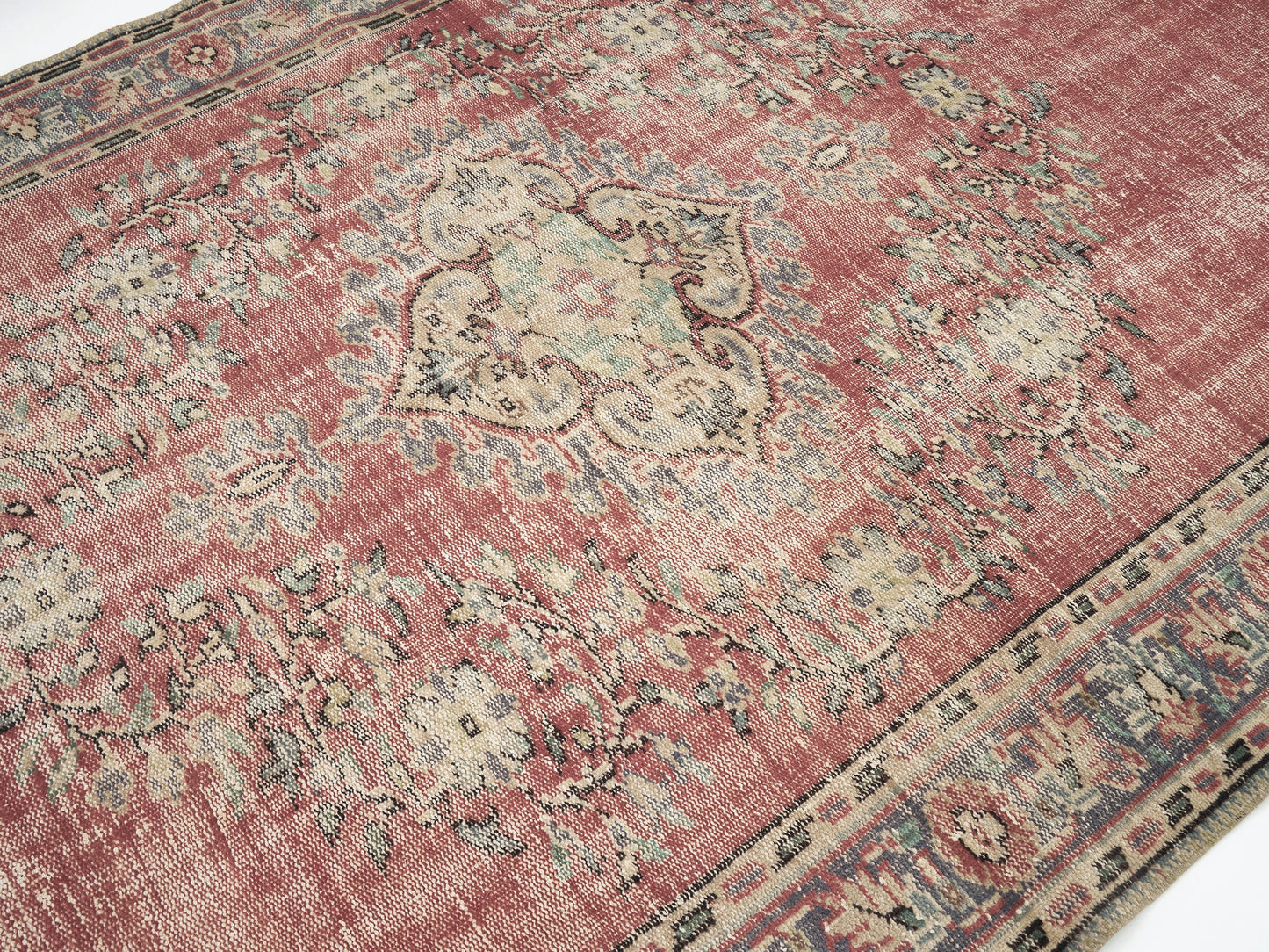Vintage Oushak Rug, Turkish Handmade Rug, Area Eclectic Rug, Anatolia Rug, Vintage Carpet, Bohemian Rug, Living Room Rug, Rug 6x10, 12046