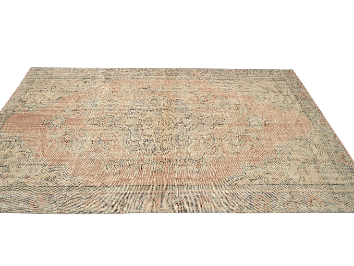 Turkish Area Rug, Oushak Handmade Rug, Vintage Antique Rug, Neutral Floor Rug, Scandinavian Rug, Kid Room Rug, Oushak Carpet, Rug 6x9, 12045