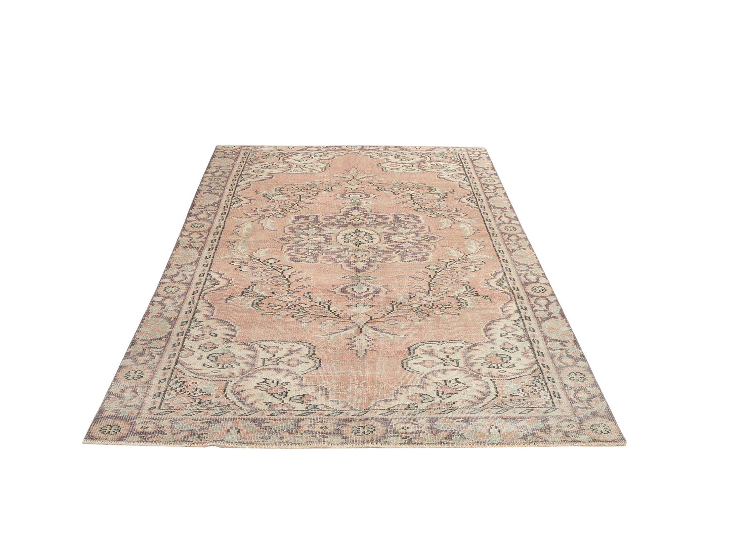 Oushak Vintage Rug, Turkish Area Rug, Handmade Antique Rug, Neutral Faded Rug, Entryway Rug, Anatolia Rug, Oushak Carpet, Rug 6x9, 12043