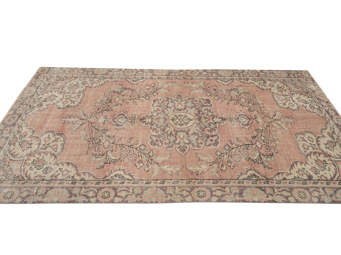 Oushak Vintage Rug, Turkish Area Rug, Handmade Antique Rug, Neutral Faded Rug, Entryway Rug, Anatolia Rug, Oushak Carpet, Rug 6x9, 12043