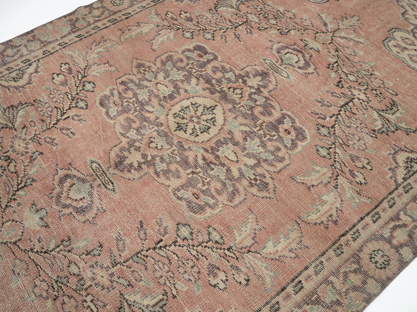 Oushak Vintage Rug, Turkish Area Rug, Handmade Antique Rug, Neutral Faded Rug, Entryway Rug, Anatolia Rug, Oushak Carpet, Rug 6x9, 12043