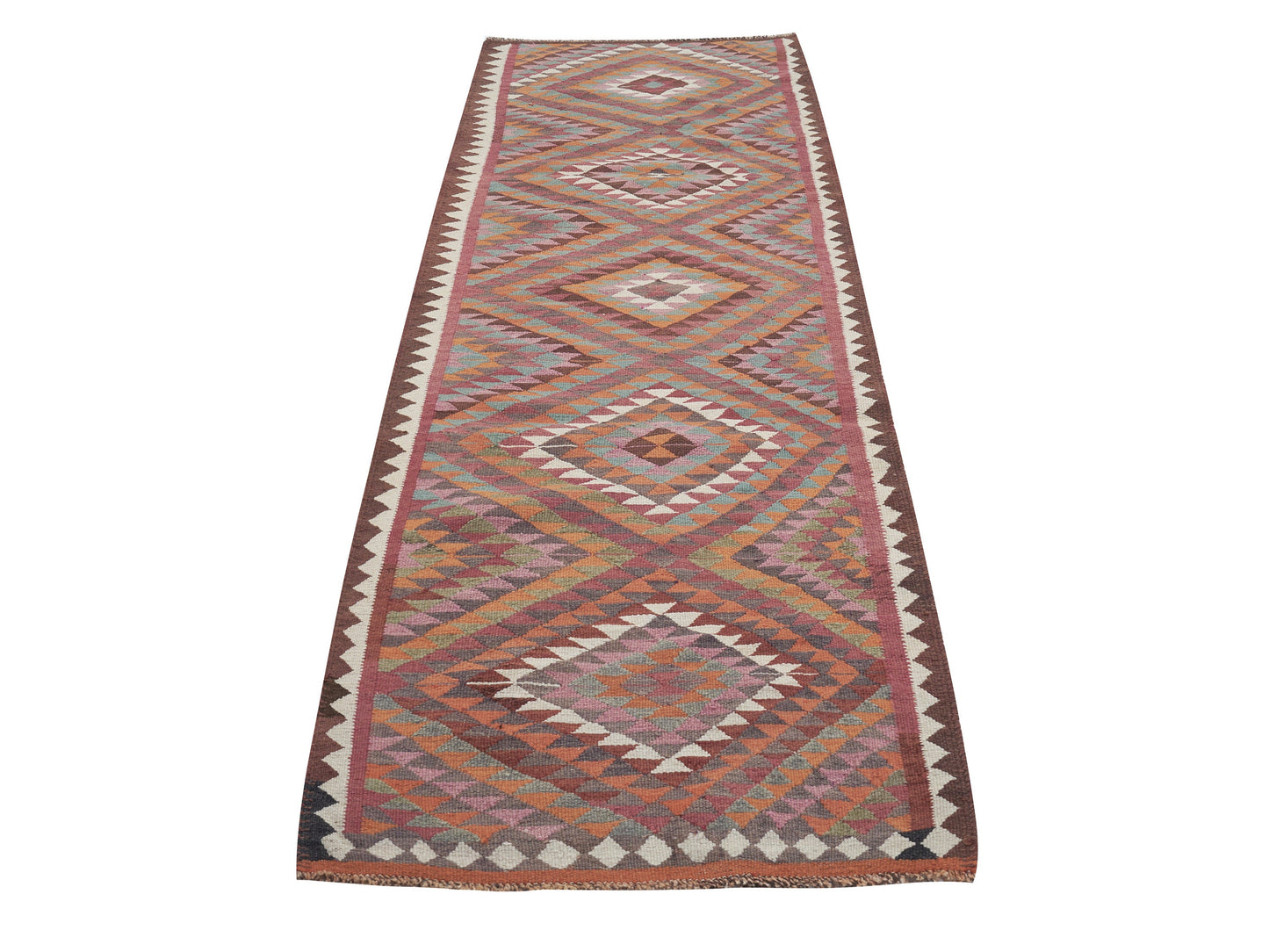 Turkish Kilim Runner Rug, Vintage Handmade Runner Rug, Oushak Antique Runner Rug, Hallway Runner, Rug Runner, Runner Rug 4x11, 11384