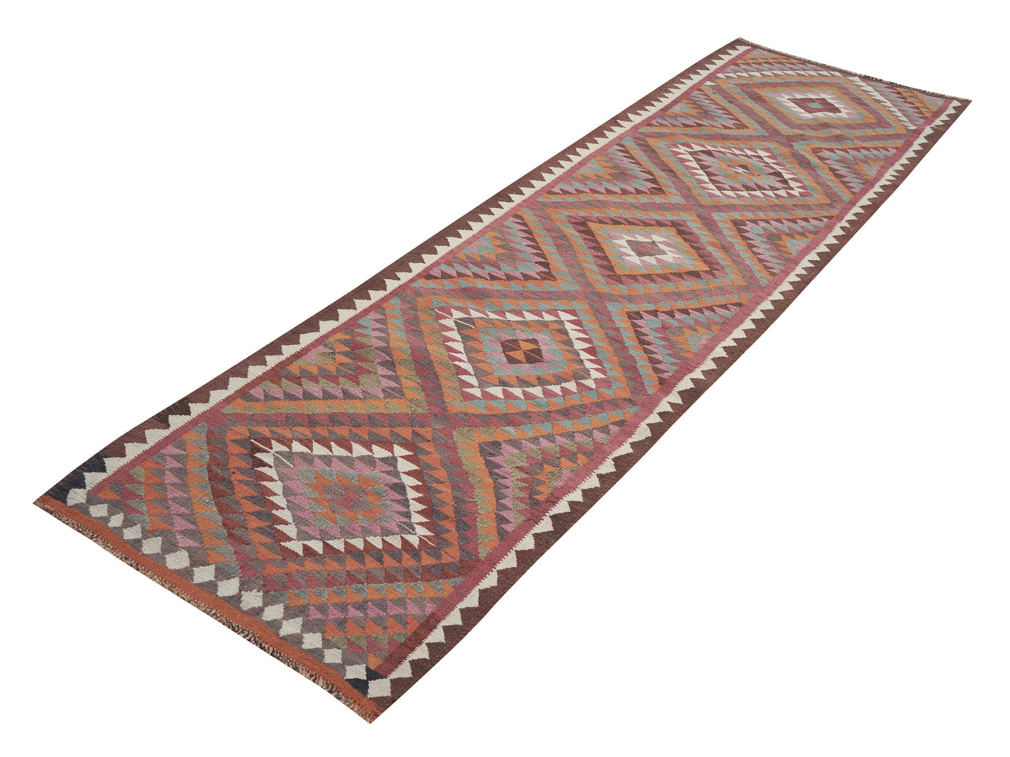 Turkish Kilim Runner Rug, Vintage Handmade Runner Rug, Oushak Antique Runner Rug, Hallway Runner, Rug Runner, Runner Rug 4x11, 11384
