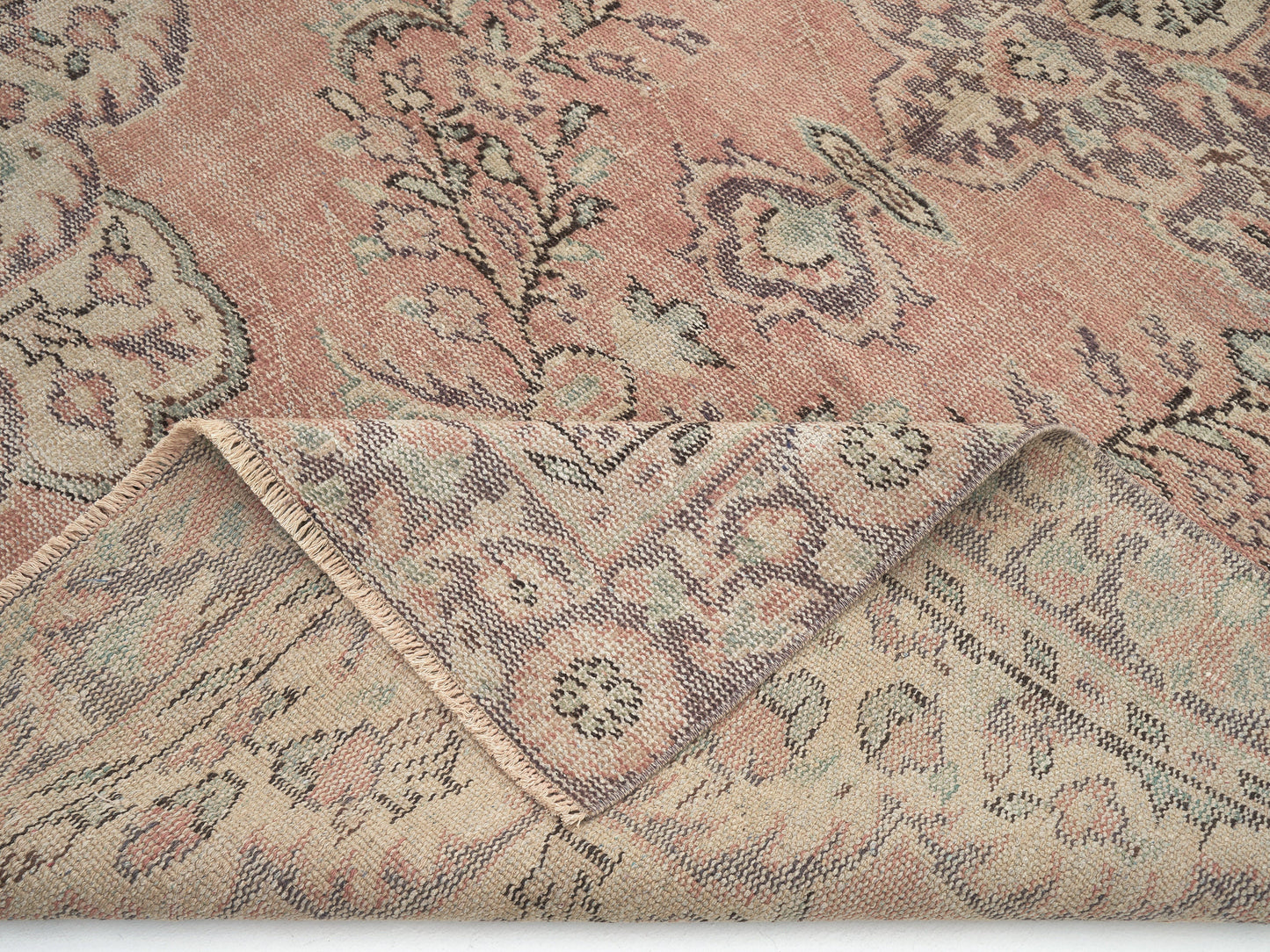 Oushak Vintage Rug, Turkish Area Rug, Handmade Antique Rug, Neutral Faded Rug, Entryway Rug, Anatolia Rug, Oushak Carpet, Rug 6x9, 12043
