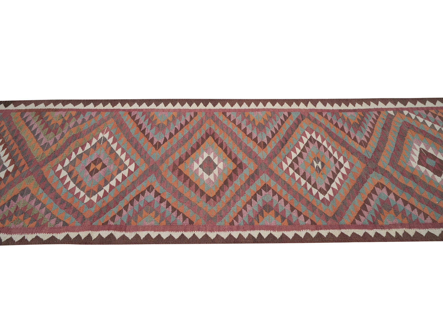 Turkish Kilim Runner Rug, Vintage Handmade Runner Rug, Oushak Antique Runner Rug, Hallway Runner, Rug Runner, Runner Rug 4x11, 11384
