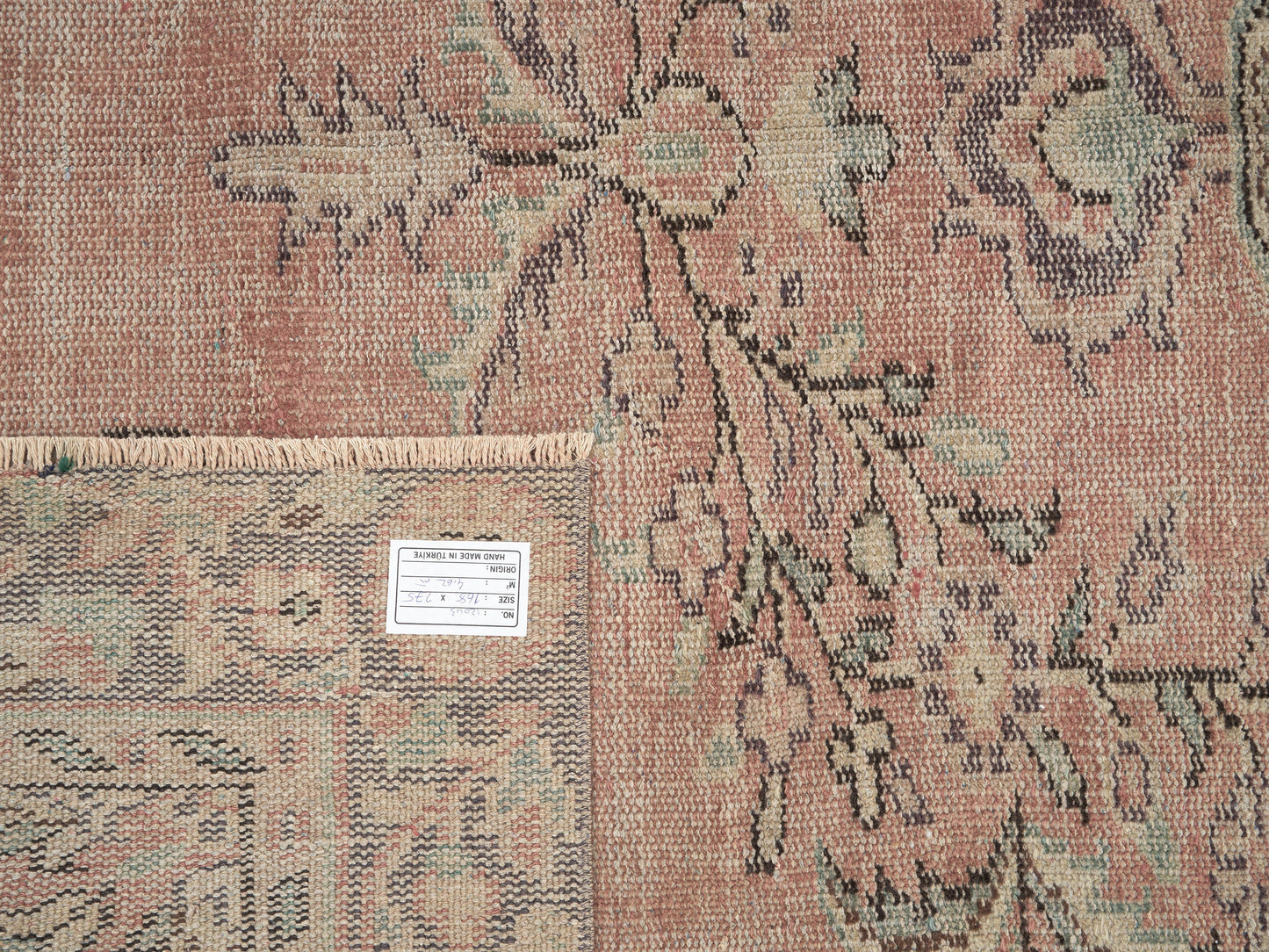 Oushak Vintage Rug, Turkish Area Rug, Handmade Antique Rug, Neutral Faded Rug, Entryway Rug, Anatolia Rug, Oushak Carpet, Rug 6x9, 12043