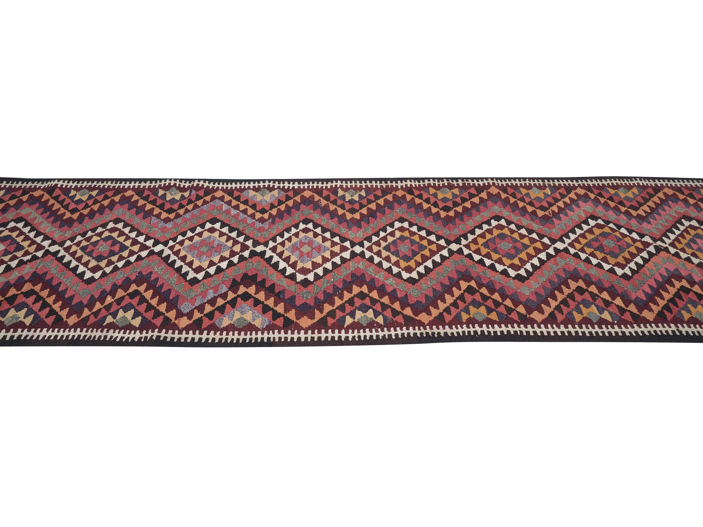 Turkish Runner, Vintage Runner, Handmade Runner Rug, Oushak Runner, Kilim Runner, Rug Runner, Anatolia Rug, Runner Rug 3x11, 11263